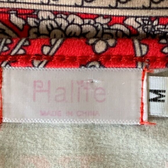 Halife Short Sleeve Henley Tunic Top Paisley Red Sz M #3E - Picture 7 of 7